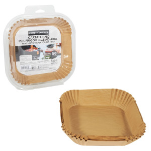 CONF 50 VASCHETTE CARTAFORNO PER FRIGGITRICE AD ARIA IN ASTUCCIO 16 X 16 X H4,5C COD. 29385
