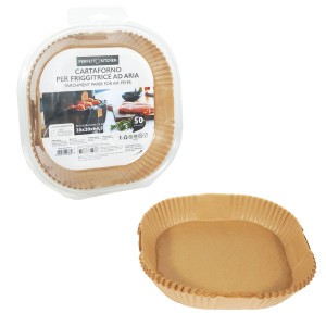 CONF 50 VASCHETTE CARTAFORNO PER FRIGGITRICE AD ARIA IN ASTUCCIO 20 X 20 X H4,5C COD. 29386
