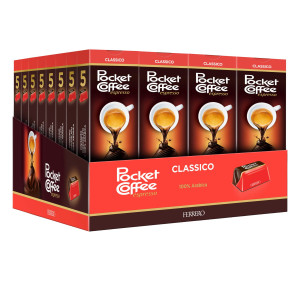 CONFEZIONE 5 PRALINE CIOCCOLATO/CAFFE' POCKETCOFFEE FERRERO-PRODOTTO STAGIONALE COD. FEPC5