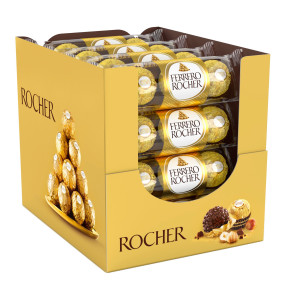 CONFEZIONE DA 3 PRALINE CIOCCO/NOCCIOLA ROCHER FERRERO-PRODOTTO STAGIONALE COD. FERO3