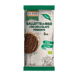 GALLETTE DI RISO CON CIOCCOLATO FONDENTE 100GR FIOR DI LOTO -STAGIONALE COD. 0041621 CONFEZIONE DA 12