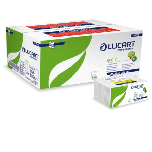 PACCO DA 220 ASCIUGAMANI PIEGATI A Z GOFFRATO CORDA ECO Z LUCART COD. 864014U CONFEZIONE DA 18