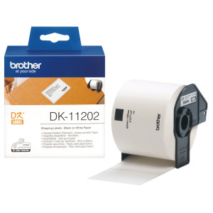 ROTOLO 300 ETICHETTE 62X100MM NERO/BIANCO IN CARTA COD. DK-11202