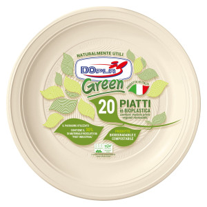 PIATTI FONDI 220MM. DOPLA GREEN - 20PZ. ART.40034