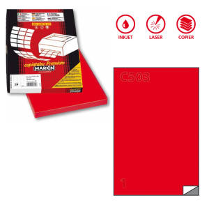 ETICHETTA ADESIVA C/503 ROSSO 100FG A4 210X297MM (1ET/FG MARKIN COD. X210C503RO
