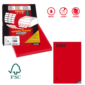 ETICHETTA ADESIVA C/503 ROSSO 100FG A4 210X297MM (1ET/FG MARKIN COD. X210C503RO