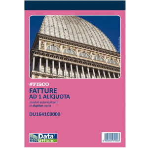 BLOCCO FATTURE AD 1 ALIQUOTA 50X2 AUTORICALCANTE  14,8X21CM DU1641C0000 COD. DU1641C0000 CONFEZIONE DA 5