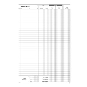 BLOCCO PRIMA NOTA CASSA/IVA 50/50COPIE AUTOR. 29,7X21,5CM DU1680C0000 COD. DU1680C0000