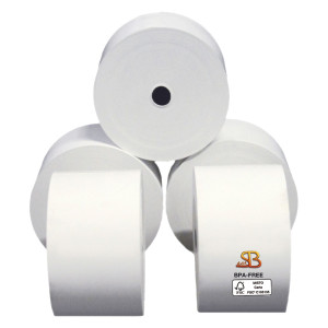 ROTOLO CARTA TERMICA BPA FREE 70GR NEUTRA 59,5MMX85MT D87MM RICEVUTE CARBURANTE COD. 31230590857G CONFEZIONE DA 24
