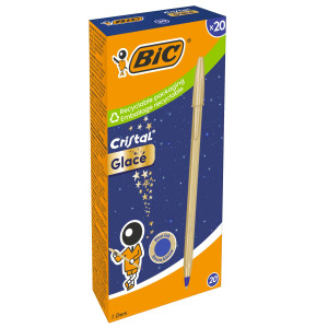 SCATOLA 20 PENNA SFERA CRISTAL GLACE' FUSTO ORO 1.0MM BICÂ® COD. 302522