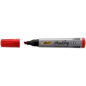 SCATOLA 12 MARCATORI 2300 ROSSO P.SCALPELLO PERMANENTE BIC COD. 8209243