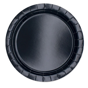 25 PIATTI PIANI D24CM ECOCOLOR BIODEGRADABILE NERO BIG PARTY COD. 74254