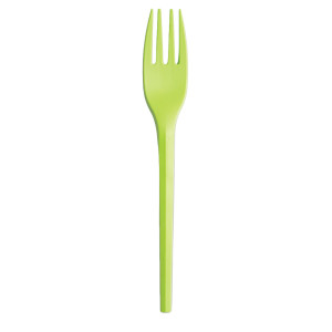 20 FORCHETTE MONOUSO ECOCOLOR IN CPLA 16CM VERDE MELA BIG PARTY COD. 76388