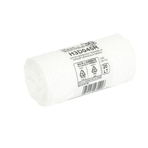 30 SACCHI RIFIUTI 20L 45X55CM 15MY HDPE BIANCO BIO EXTRUSION COD. H3D045R