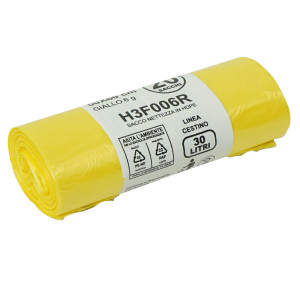 20 SACCHI RIFIUTI 30L 50X60CM 15MY HDPE GIALLO BIO EXTRUSION COD. H3F006R