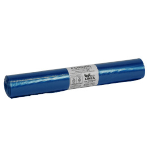 10 SACCHI RIFIUTI PCR 110L 72X110CM 30GR AZZURRO BIO EXTRUSION COD. PCR030C