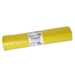 10 SACCHI RIFIUTI PCR 120L 90X120CM 60GR GIALLO BIO EXTRUSION COD. PCR060F