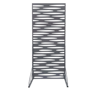 PANNELLO DECORATIVO IN METALLO GRIGIO CON PIADI LATERALI 80X180CM VERDEMAX COD. 8582