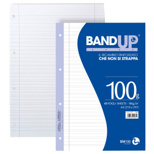 RICAMBI FORATI RINFORZATI BANDUP A4 100GR 40FG RIGO DI 3A BM COD. 0111981