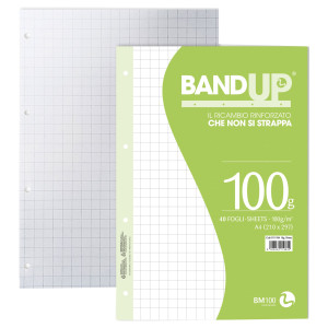 RICAMBI FORATI RINFORZATI BANDUP A4 100GR 40FG 10MM BM COD. 0111984