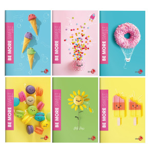 MAXIQUADERNO A4 36FG+2 100GR 1 RIGO C/MARGINE SWEET BE MORE BM COD. 0122272 CONFEZIONE DA 10