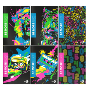 MAXIQUADERNO A4 36FG+2 100GR RIGO DI 3A BE MORE FLUO BM COD. 0122545 CONFEZIONE DA 10