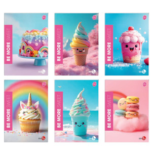 MAXIQUADERNO ALTA FOGLIAZIONE A4 48FG+2 100GR RIGO DI 3A BE MORE SWEET BM COD. 0123430 CONFEZIONE DA 10