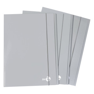 CARTELLINA 3 LEMBI PIATTA CON ELASTICO, F.TO A4 GRIGIO CHIARO BM COD. 0123588 CONFEZIONE DA 10