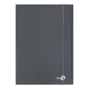 CARTELLINA 3 LEMBI PIATTA CON ELASTICO, F.TO A4 GRIGIO SCURO BM COD. 0123591 CONFEZIONE DA 10