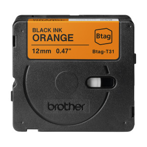 BROTHER BTAGT31 DA 12MM NERO SU ARANCIONE - LUNGHEZZA 4 M COD. BTAGT31