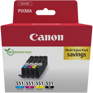 CONF. MULTIPACK CARTUCCIA INCHIOSTRO CLI-551 B/C/M/Y COD. 6509B008