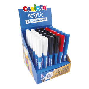 ASTUCCIO 36 PAINT MARKER ACRILICO PUNTA PENNELLO COLORI STANDARD ASSORTITI CARIO COD. 41400