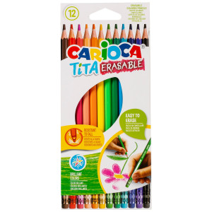ASTUCCIO 12 MATITE TITA CANCELLABILE COLORI ASSORTITI CARIOCA COD. 42897