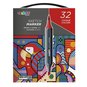 ASTUCCIO 32 SKETCH MARKER DOPPIA PUNTA COLORI ASSORTITI CARIOCA PLUS COD. 45242