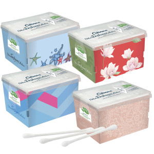 ECO PACK DA 300 BASTONCINI COTONATI BIODEGRADABILI PULIORECCHIE COL. ASS. COTONE COD. 3572CV01