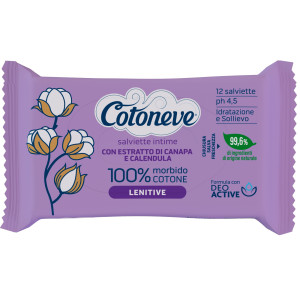 BUSTA DA 12 SALVIETTE INTIME BIODEGRADABILI LENITIVE COTONEVE COD. 3676CV