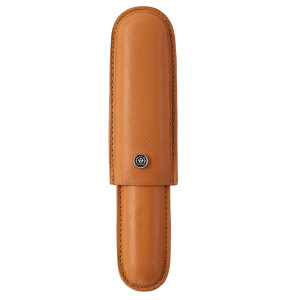 ASTUCCIO PORTAPENNE SIGARO VERA PELLE SAFFIANO MARRONE CROSS COD. E000002