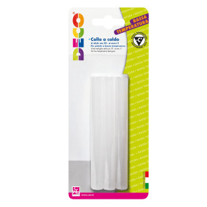 6 STICK COLLE TRASP. DIAM. 11MM X 10CM PER PISTOLA A BASSA TEMPERATURA DECO COD. 06165