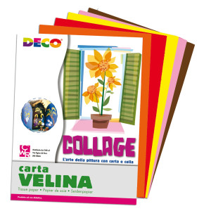 BUSTA DI CARTA VELINA 25FG 50X76CM 5 COLORI CALDI ASSORTITI DECO COD. 10732