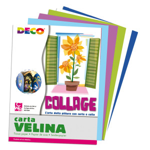 BUSTA DI CARTA VELINA 25FG 50X76CM 5 COLORI FREDDI ASSORTITI DECO COD. 10733