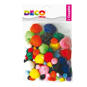 POMPONS BUSTA DA 40PZ COLORI ASSORTITI DECO COD. 10959