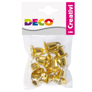 BUSTA 10 CAMPANELLINI DIM. 22MM IN METALLO COLOR ORO 11491 DECO COD. 11491