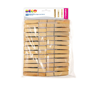 MOLLETTE IN LEGNO BUSTA DA 50PZ DIM. 72X10MM DECO COD. 11689