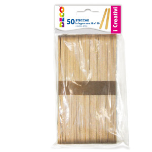 STECCHE IN LEGNO 50PZ DIM. 18X150MM DECO COD. 11690