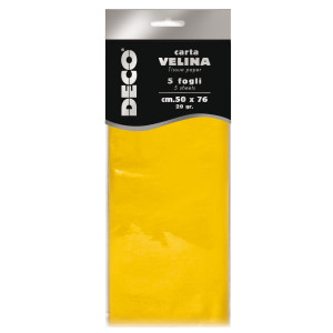 BUSTA 5 FOGLI CARTA VELINA 20GR 50X76CM GIALLO DECO COD. 12283/02