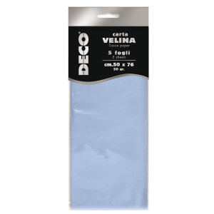 BUSTA 5 FOGLI CARTA VELINA 20GR 50X76CM AZZURRO BABY DECO COD. 12283/12