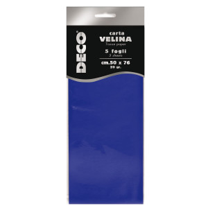 BUSTA 5 FOGLI CARTA VELINA 20GR 50X76CM BLU DECO COD. 12283/14