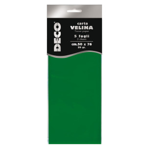 BUSTA 5 FOGLI CARTA VELINA 20GR 50X76CM VERDE CHIARO DECO COD. 12283/16