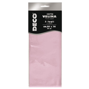 BUSTA 5 FOGLI CARTA VELINA 20GR 50X76CM ROSA DECO COD. 12283/21