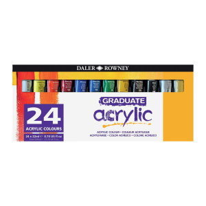 SET 24 TUBI 22ML COLORE ACRILICO FINE GRADUATE COLORI ASSORTITI DALER ROWNEY COD. D123900024.